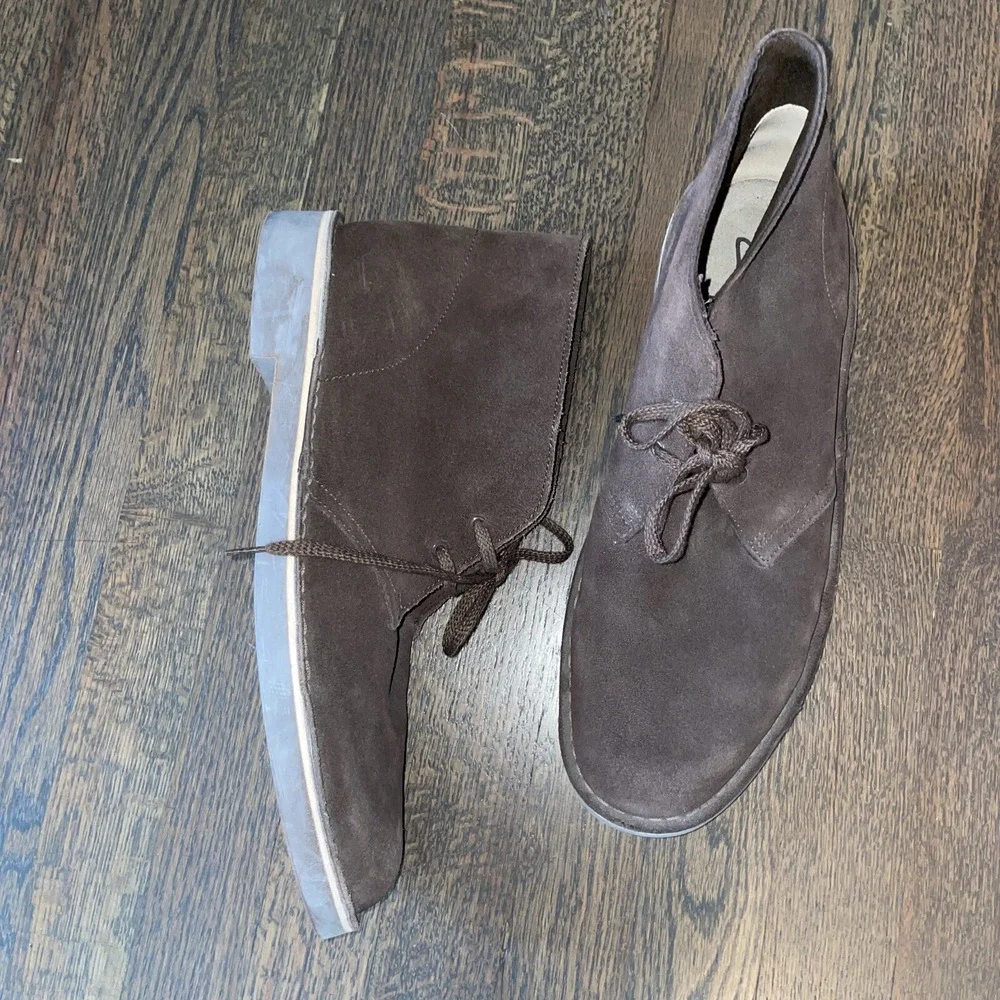 Clarks Bushacre 2‎ Suede Chukka Boots 26082289 Men's Size 12 M Chocolate Brown